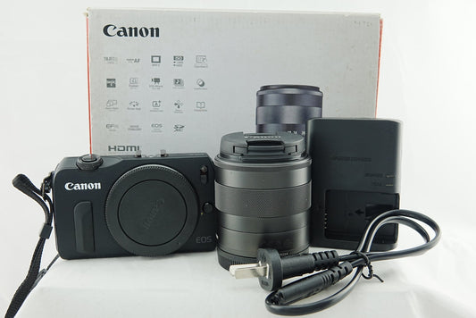 Canon EOS M Mirrorless Camera + 18-55mm IS STM Lens Full Set
