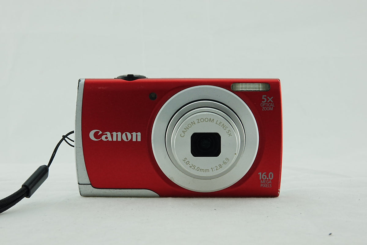 Canon PowerShot A2500 16MP Digital Camera CCD Red – Tested & Working