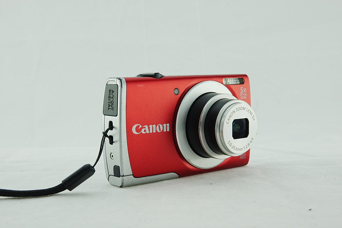 Canon PowerShot A2500 16MP Digital Camera CCD Red – Tested & Working