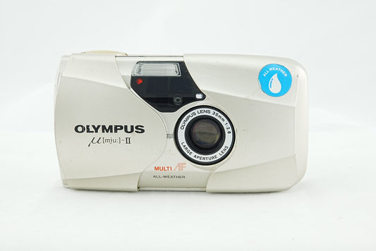 Olympus μ[mju:]-II 35mm Film Camera – Tested & Working – 35mm f/2.8 Lens